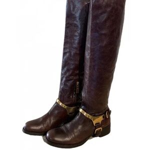 Prada Tall Brown Leather Riding Boots